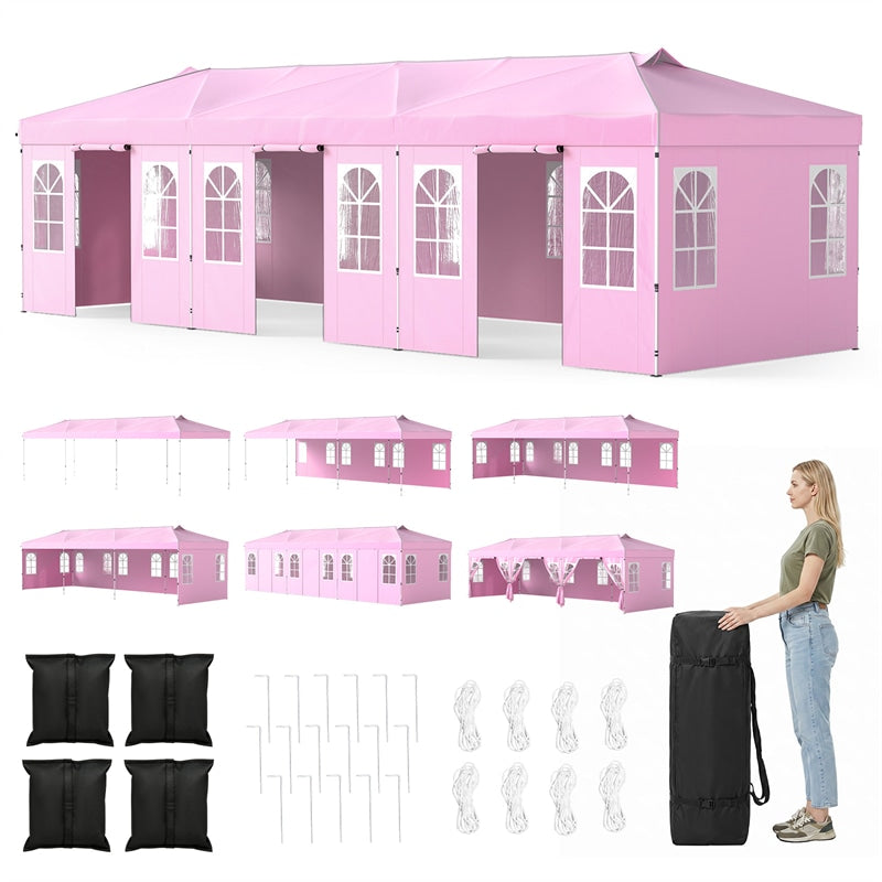Pop Up Canopy Tent, Waterproof Outdoor Party Event Tent with Sidewalls, Center Lock & Sandbags Carry Bag, Portable Commercial Gazebo