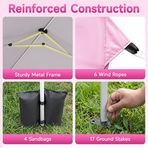 Pop Up Canopy Tent, Waterproof Outdoor Party Event Tent with Sidewalls, Center Lock & Sandbags Carry Bag, Portable Commercial Gazebo