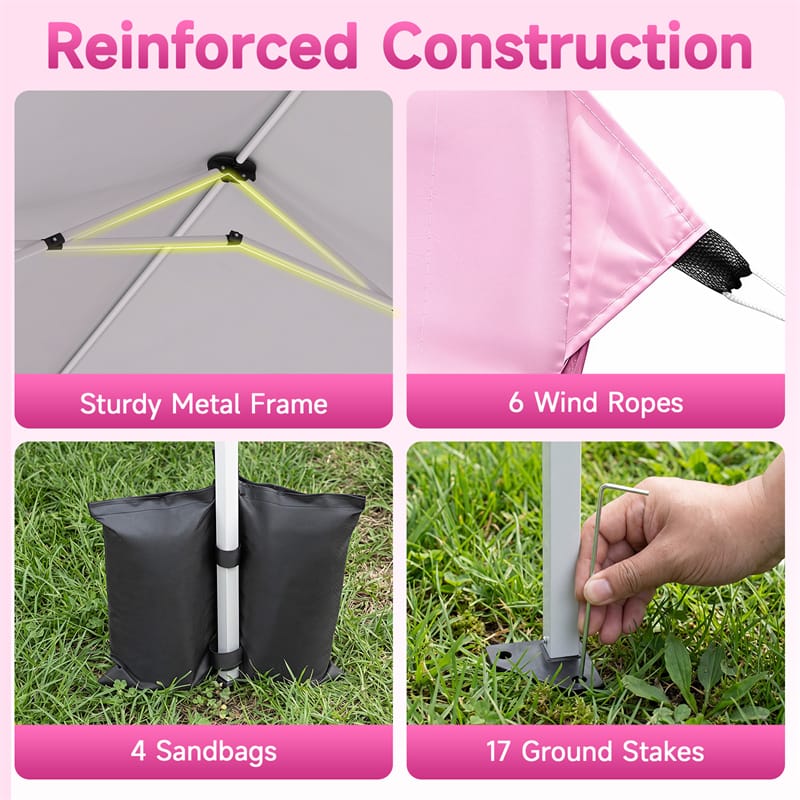 Pop Up Canopy Tent, Waterproof Outdoor Party Event Tent with Sidewalls, Center Lock & Sandbags Carry Bag, Portable Commercial Gazebo