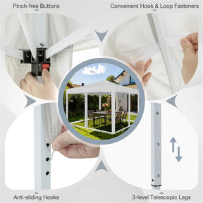 10x10FT Pop-Up Canopy Tent, Easy Setup Instant Folding Shelter w/ Mesh Netting, Carry Bag, Adjustable Height for Camping Outdoor Events