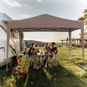 10x10FT Pop-Up Canopy Tent, Easy Setup Instant Folding Shelter w/ Mesh Netting, Carry Bag, Adjustable Height for Camping Outdoor Events