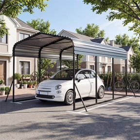 Heavy-Duty Galvanized Steel Carport, Hardtop Garage Shelter with Leak-proof Roof & Slant Legs, Outdoor Car Canopy Tent for Trucks & Boats