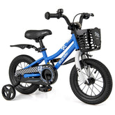 12-20 Inch Kids Bike with Removable Training Wheels, Basket & Bell for 3-8 Years Old Boys Girls, Adjustable Children Bicycle
