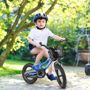 12-20 Inch Kids Bike with Removable Training Wheels, Basket & Bell for 3-8 Years Old Boys Girls, Adjustable Children Bicycle
