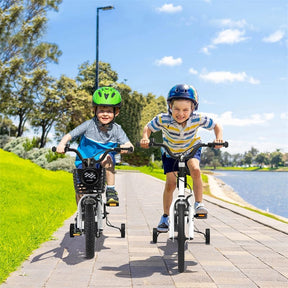 12-20 Inch Kids Bike with Removable Training Wheels, Basket & Bell for 3-8 Years Old Boys Girls, Adjustable Children Bicycle