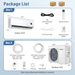 12000 BTU 18.1 SEER2 Mini Split Air Conditioner & Heater, WiFi Alexa Enabled Inverter Ductless AC & Heat Pump System, Cools Up to 600 Sq Ft