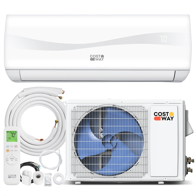 12000 BTU Mini Split Air Conditioner & Heater, Inverter Ductless AC Heat Pump System, Full Installation Kit, Cools up to 750 Sq Ft