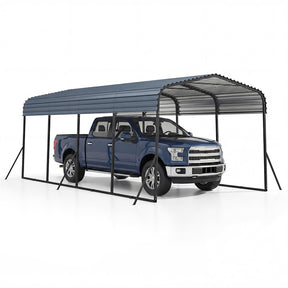 Heavy-Duty Galvanized Steel Carport, Hardtop Garage Shelter with Leak-proof Roof & Slant Legs, Outdoor Car Canopy Tent for Trucks & Boats