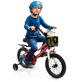 12-20 Inch Kids Bike with Removable Training Wheels, Basket & Bell for 3-8 Years Old Boys Girls, Adjustable Children Bicycle