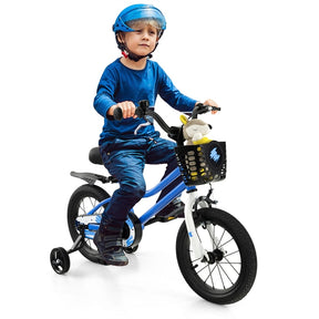 12-20 Inch Kids Bike with Removable Training Wheels, Basket & Bell for 3-8 Years Old Boys Girls, Adjustable Children Bicycle