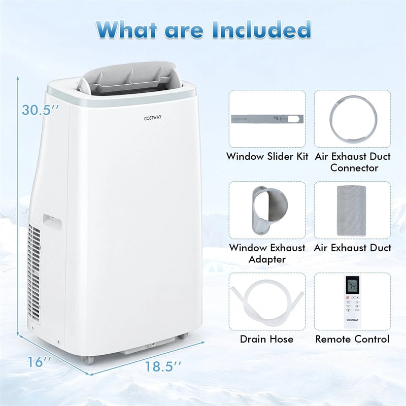 15000 BTU Portable Air Conditioner with WiFi & APP Control, 4-in-1 AC Unit with Fan, Dehumidifier & Sleep Mode, 24H Timer, Cools up to 750 Sq.Ft