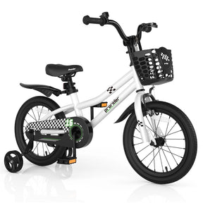 12-20 Inch Kids Bike with Removable Training Wheels, Basket & Bell for 3-8 Years Old Boys Girls, Adjustable Children Bicycle