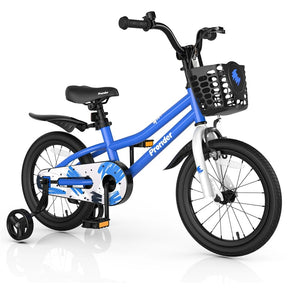 12-20 Inch Kids Bike with Removable Training Wheels, Basket & Bell for 3-8 Years Old Boys Girls, Adjustable Children Bicycle