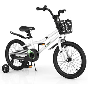 12-20 Inch Kids Bike with Removable Training Wheels, Basket & Bell for 3-8 Years Old Boys Girls, Adjustable Children Bicycle