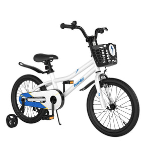 12-20 Inch Kids Bike with Removable Training Wheels, Basket & Bell for 3-8 Years Old Boys Girls, Adjustable Children Bicycle