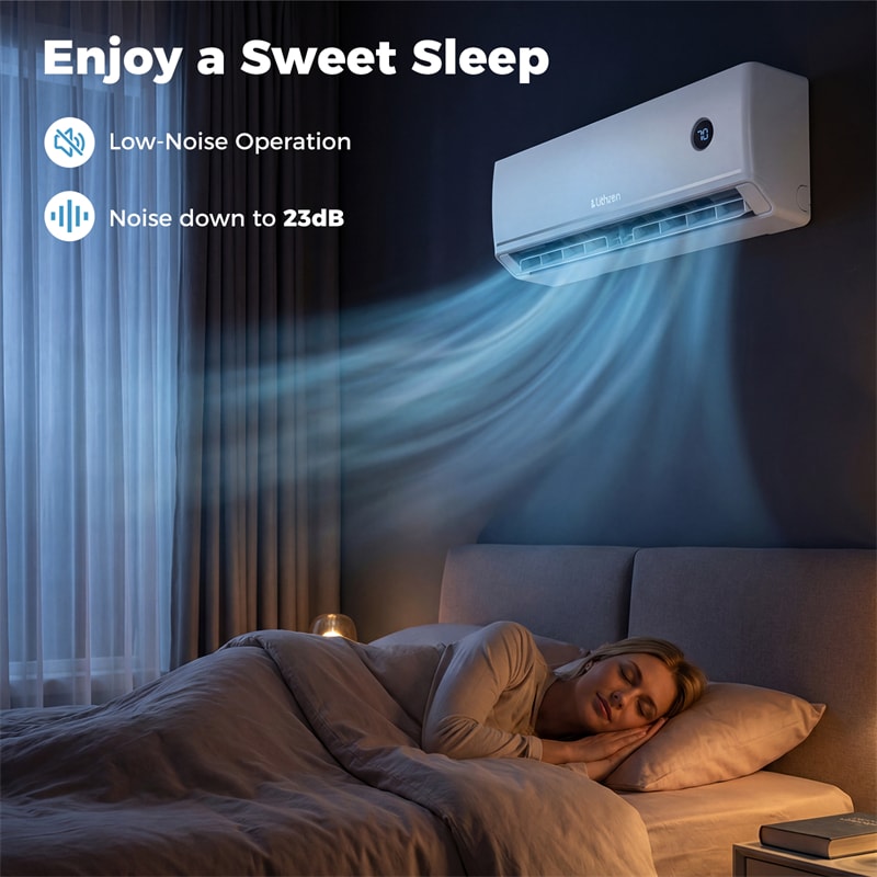 18000 BTU 18.1 SEER2 208/230V Mini Split AC & Heater, WiFi Alexa Enabled Energy Efficient Inverter Ductless Heat Pump System, Cools Up to 1000 Sq. Ft