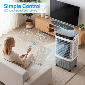 1800 CFM Swamp Cooler, 3-in-1 Evaporative Air Cooler w/ 4 Gal Water Tank, Remote, 3 Speeds & 12H Timer, Portable Cooling Fan for Indoor Outdoor