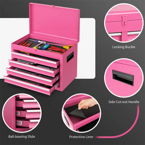 2-in-1 Rolling Tool Chest, 5-Drawer Tool Storage Cabinet with Wheels, Adjustable Shelf, Tool Box Organizer for Garage Warehouse Workshop