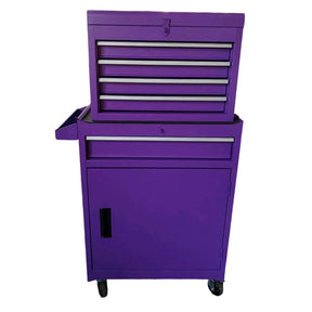 2-in-1 Rolling Tool Chest, 5-Drawer Tool Storage Cabinet with Wheels, Adjustable Shelf, Tool Box Organizer for Garage Warehouse Workshop