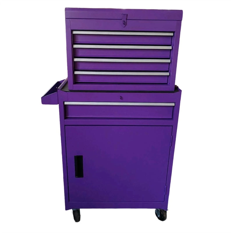 2-in-1 Rolling Tool Chest, 5-Drawer Tool Storage Cabinet with Wheels, Adjustable Shelf, Tool Box Organizer for Garage Warehouse Workshop