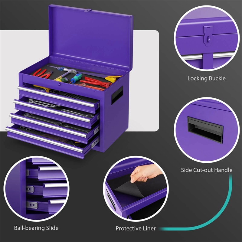 2-in-1 Rolling Tool Chest, 5-Drawer Tool Storage Cabinet with Wheels, Adjustable Shelf, Tool Box Organizer for Garage Warehouse Workshop