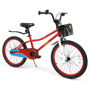 12-20 Inch Kids Bike with Removable Training Wheels, Basket & Bell for 3-8 Years Old Boys Girls, Adjustable Children Bicycle
