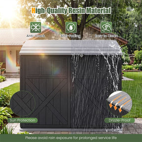 20 Cu.Ft Large Outdoor Storage Cabinet, Horizontal Resin Shed with Adjustable Shelf & Lockable Doors, Weatherproof Patio Storage Box