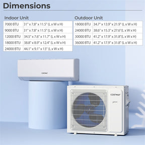 24000 BTU 23 SEER2 Tri Zone Mini Split Air Conditioner & Heater, WiFi Enabled Inverter Ductless AC System with Heat Pump & Energy Star