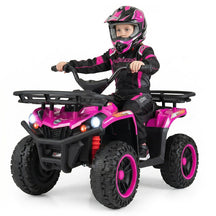 24V Kids ATV Ride On Quad, Electric 4 Wheeler Toy with 5Mph Max Speed, LED Headlights, Music, Front & Rear Storage for Boys Girls