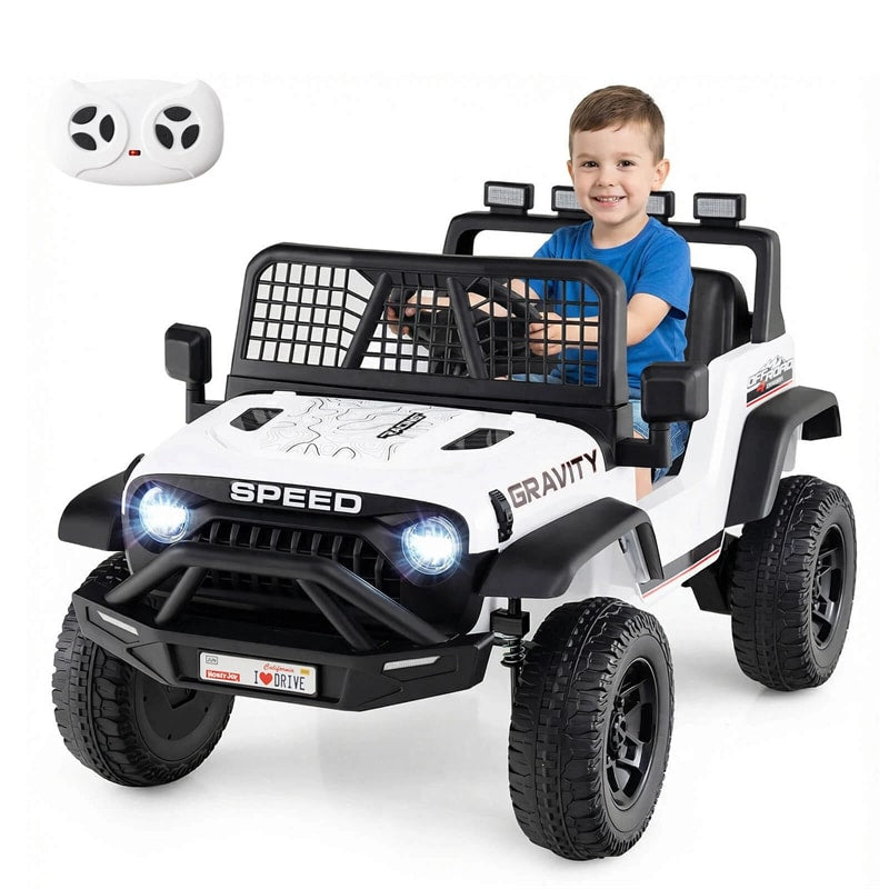 24V Kids Ride on Truck, Electric Vehicle with Parent Remote Control, LED Lights & Music, Battery Powered Ride on Toy Car for Boys Girls Ages 3+