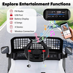 24V Kids Ride on Truck, Electric Vehicle with Parent Remote Control, LED Lights & Music, Battery Powered Ride on Toy Car for Boys Girls Ages 3+