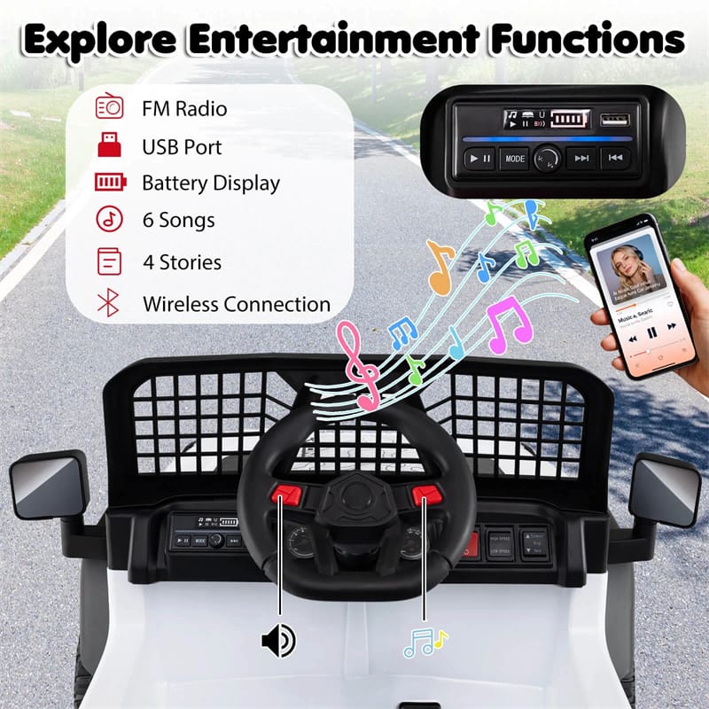 24V Kids Ride on Truck, Electric Vehicle with Parent Remote Control, LED Lights & Music, Battery Powered Ride on Toy Car for Boys Girls Ages 3+