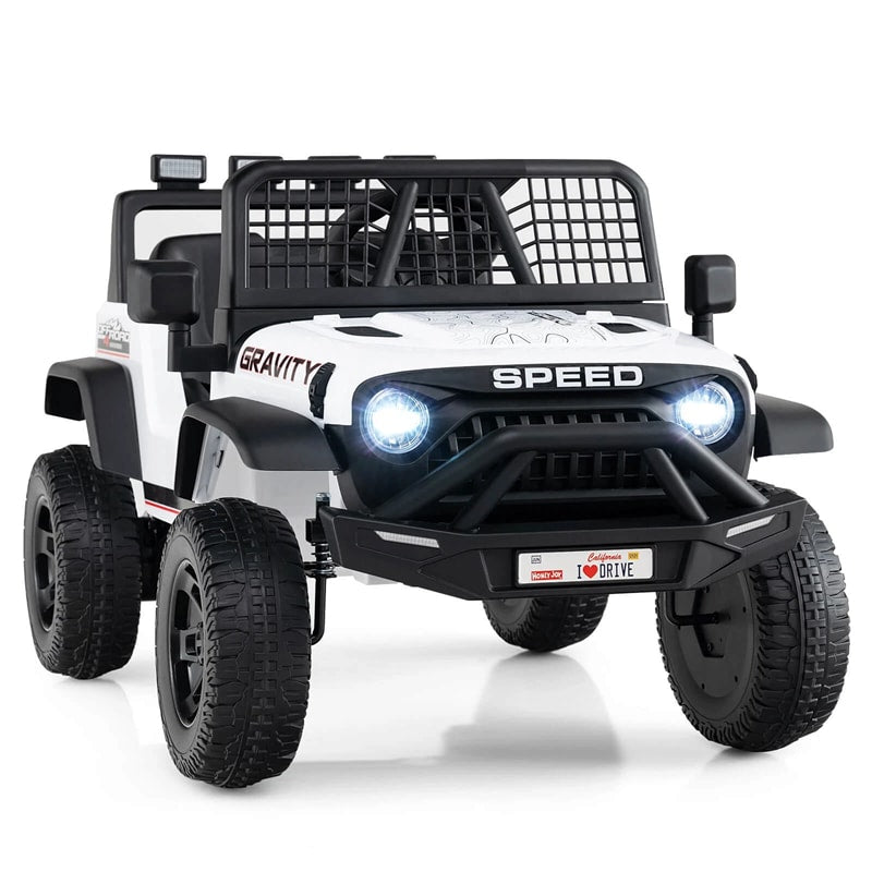 24V Kids Ride on Truck, Electric Vehicle with Parent Remote Control, LED Lights & Music, Battery Powered Ride on Toy Car for Boys Girls Ages 3+