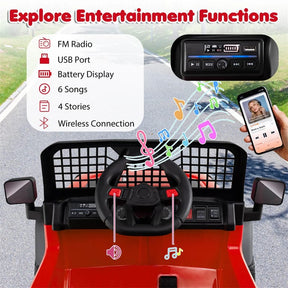 24V Kids Ride on Truck, Electric Vehicle with Parent Remote Control, LED Lights & Music, Battery Powered Ride on Toy Car for Boys Girls Ages 3+