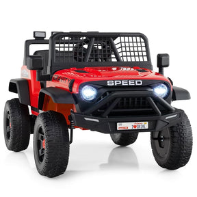24V Kids Ride on Truck, Electric Vehicle with Parent Remote Control, LED Lights & Music, Battery Powered Ride on Toy Car for Boys Girls Ages 3+