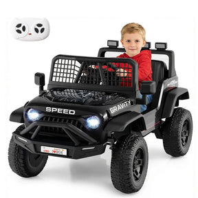 24V Kids Ride on Truck, Electric Vehicle with Parent Remote Control, LED Lights & Music, Battery Powered Ride on Toy Car for Boys Girls Ages 3+