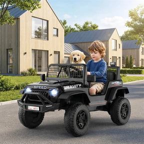 24V Kids Ride on Truck, Electric Vehicle with Parent Remote Control, LED Lights & Music, Battery Powered Ride on Toy Car for Boys Girls Ages 3+