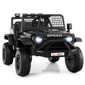 24V Kids Ride on Truck, Electric Vehicle with Parent Remote Control, LED Lights & Music, Battery Powered Ride on Toy Car for Boys Girls Ages 3+
