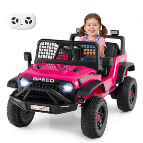 24V Kids Ride on Truck, Electric Vehicle with Parent Remote Control, LED Lights & Music, Battery Powered Ride on Toy Car for Boys Girls Ages 3+