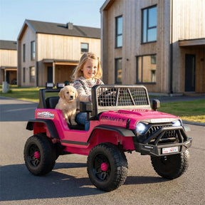 24V Kids Ride on Truck, Electric Vehicle with Parent Remote Control, LED Lights & Music, Battery Powered Ride on Toy Car for Boys Girls Ages 3+