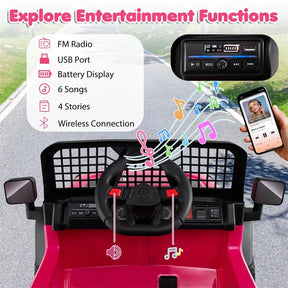 24V Kids Ride on Truck, Electric Vehicle with Parent Remote Control, LED Lights & Music, Battery Powered Ride on Toy Car for Boys Girls Ages 3+