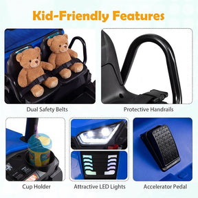24V 2-Seater Ride on Dump Truck, 4WD Kids Car w/ Electric Dump Bed, Shovel, Parent Remote & Wireless Music, Electric Ride On UTV for Boys Girls