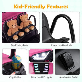 24V 2-Seater Ride on Dump Truck, 4WD Kids Car w/ Electric Dump Bed, Shovel, Parent Remote & Wireless Music, Electric Ride On UTV for Boys Girls