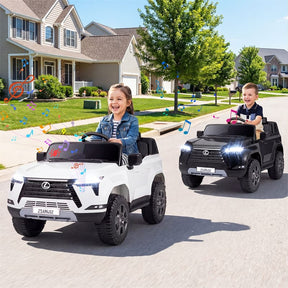 24V 4WD 2-Seater Kids Ride On Car, Licensed LEXUS GX550 Electric Vehicle with Remote Control, Wireless Music & Spring Suspension for Boys Girls