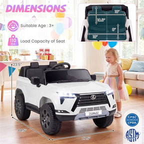 24V 4WD 2-Seater Kids Ride On Car, Licensed LEXUS GX550 Electric Vehicle with Remote Control, Wireless Music & Spring Suspension for Boys Girls
