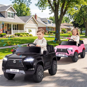 24V 4WD 2-Seater Kids Ride On Car, Licensed LEXUS GX550 Electric Vehicle with Remote Control, Wireless Music & Spring Suspension for Boys Girls