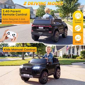24V 4WD 2-Seater Kids Ride On Car, Licensed LEXUS GX550 Electric Vehicle with Remote Control, Wireless Music & Spring Suspension for Boys Girls