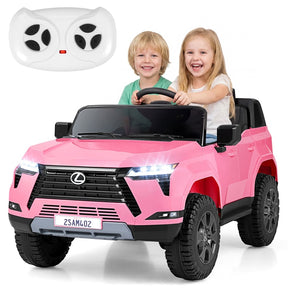24V 4WD 2-Seater Kids Ride On Car, Licensed LEXUS GX550 Electric Vehicle with Remote Control, Wireless Music & Spring Suspension for Boys Girls