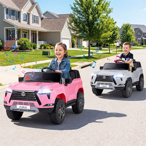 24V 4WD 2-Seater Kids Ride On Car, Licensed LEXUS GX550 Electric Vehicle with Remote Control, Wireless Music & Spring Suspension for Boys Girls