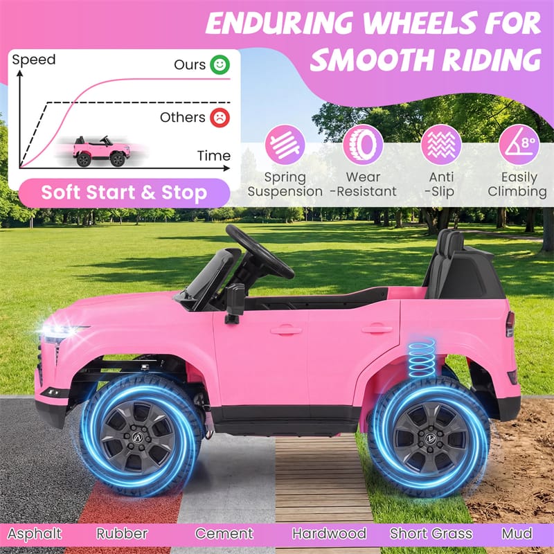 24V 4WD 2-Seater Kids Ride On Car, Licensed LEXUS GX550 Electric Vehicle with Remote Control, Wireless Music & Spring Suspension for Boys Girls